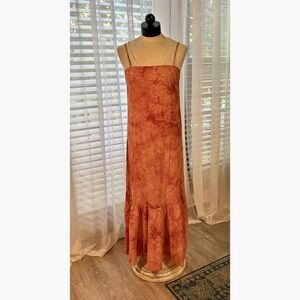 Zya Women's Dress Size 0-2 Orange Tie Dye Flounce Hem Adjustable Straps